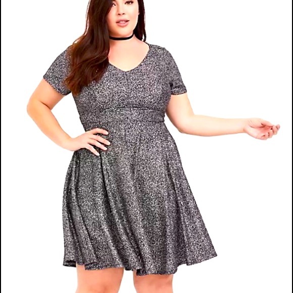 torrid Dresses & Skirts - COPY - TORRID-SILVER SHIMMER DRESS-SIZE 1X